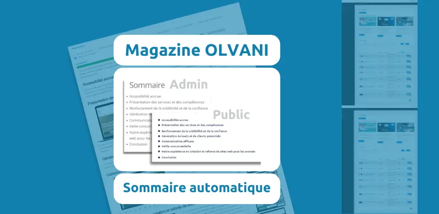 Nouveauté magazine : génération automatique d’un sommaire